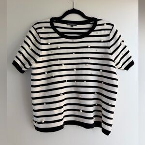 ADRIANNA PAPELL Pearl Knit Top